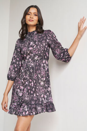 Multi Color Floral Flounce Dress, Multi Color, image 3